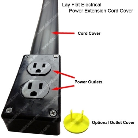 Electriduct Low Profile Electrical Power Extension Cord Cover- 15FT- Black PE-15FT-UL-BK